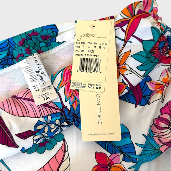 Profile by Gottex Women’s High Waist Bohemain Gypsy Swim Bottom size 14, 16 NWT - Picture 6 of 7